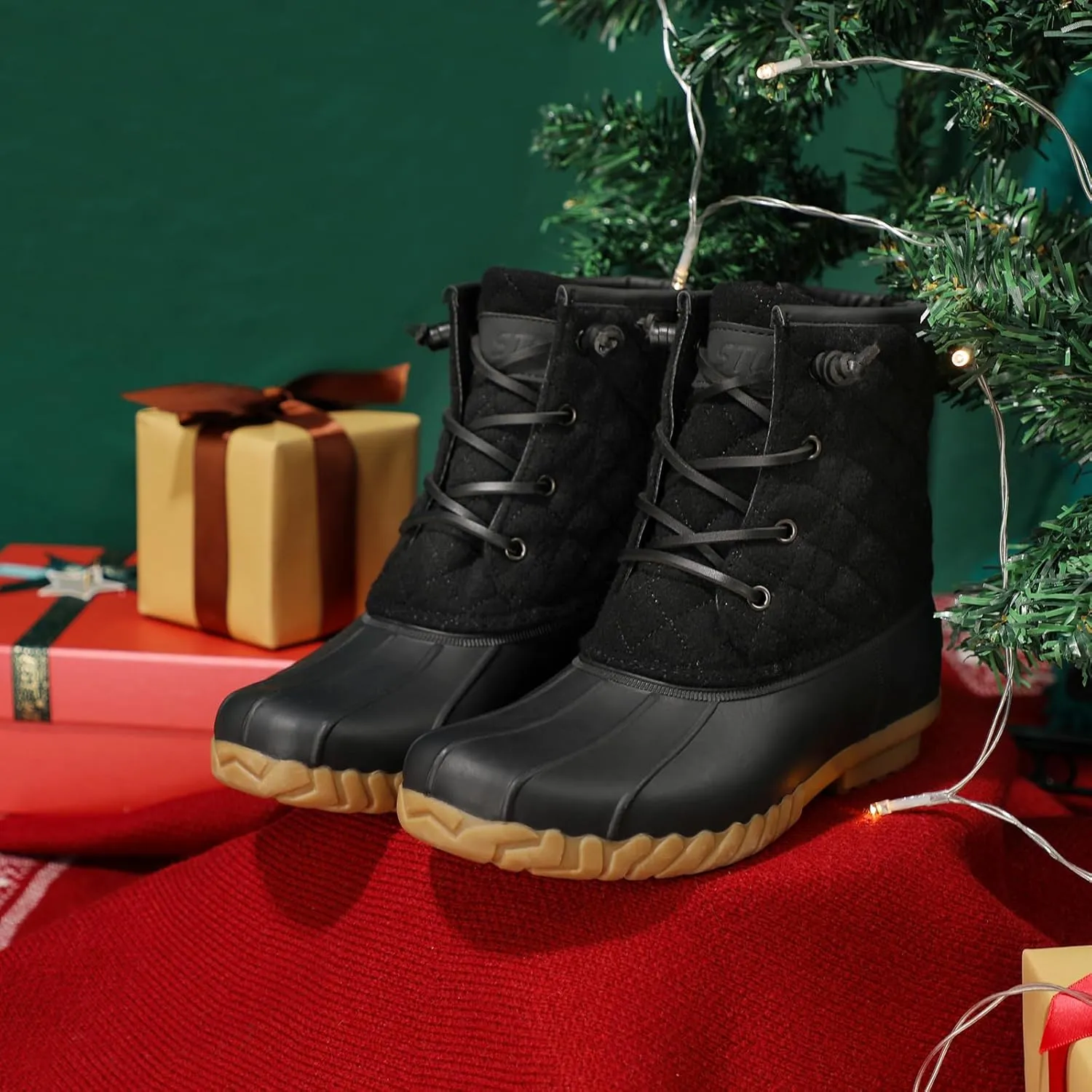 STQ Duck Boots for Women Waterproof Winter Boots Quilted Snow Boots