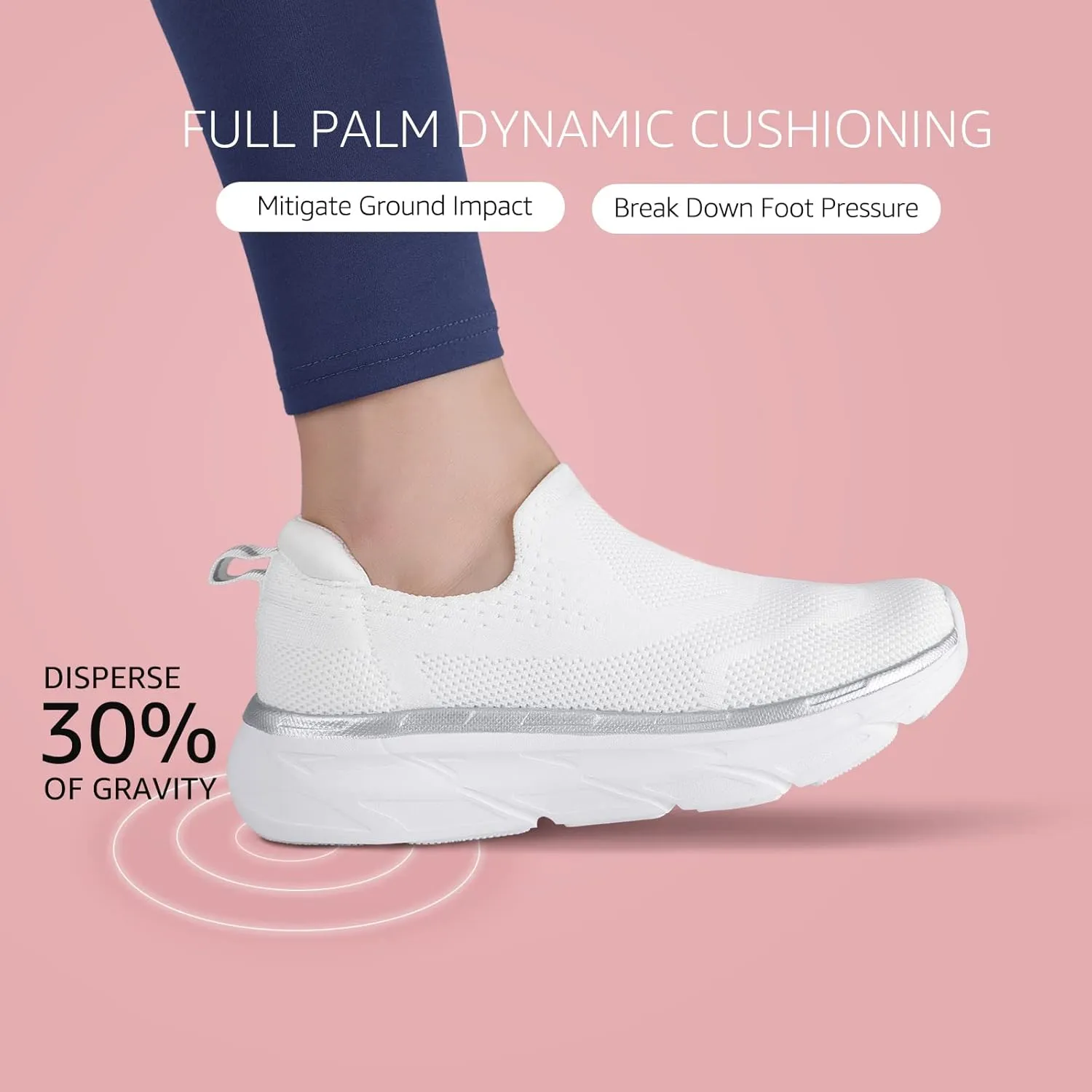 STQ Slip on Sneakers Women Walking Shoes with Arch Support Comfortable Non-Slip Nurse Shoes