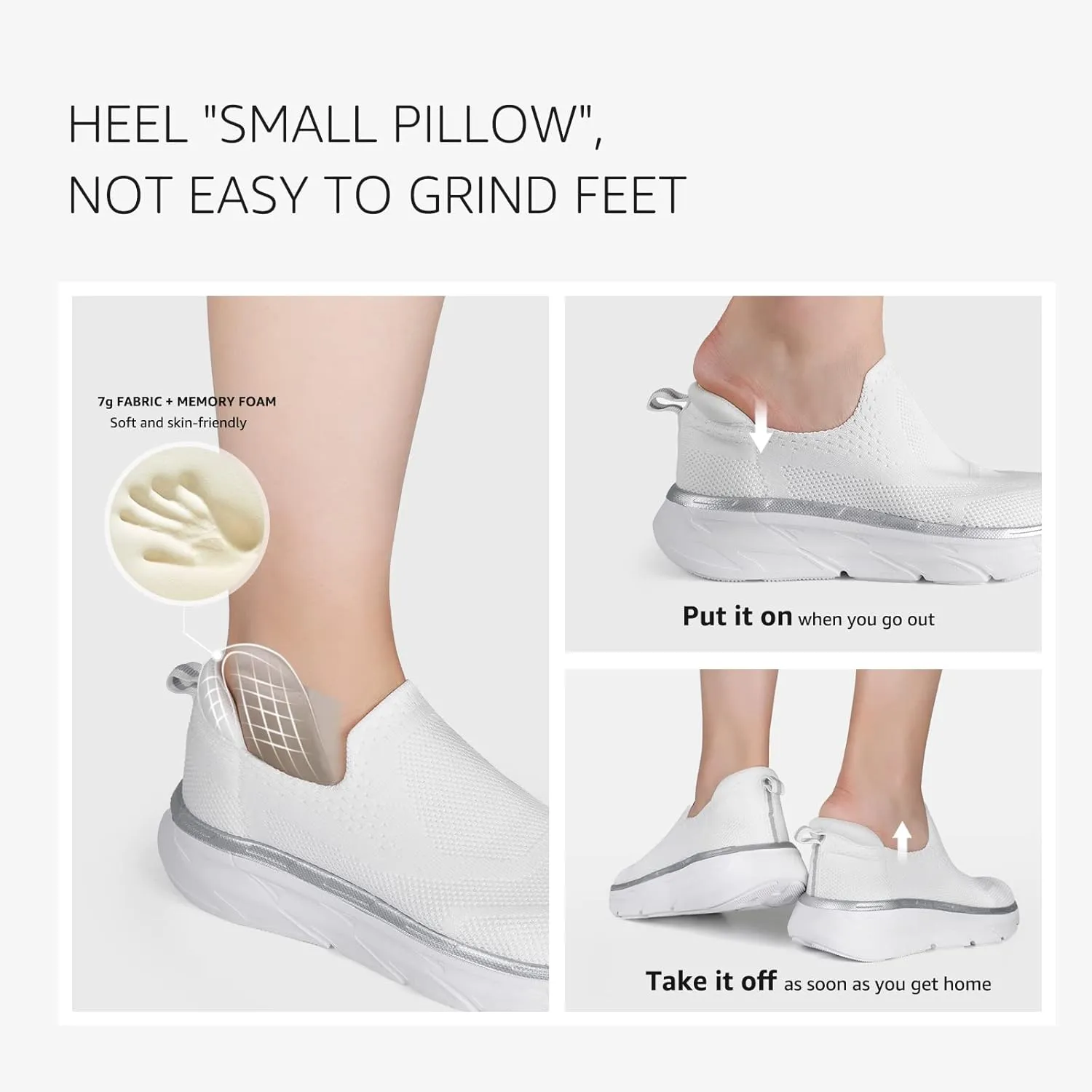 STQ Slip on Sneakers Women Walking Shoes with Arch Support Comfortable Non-Slip Nurse Shoes