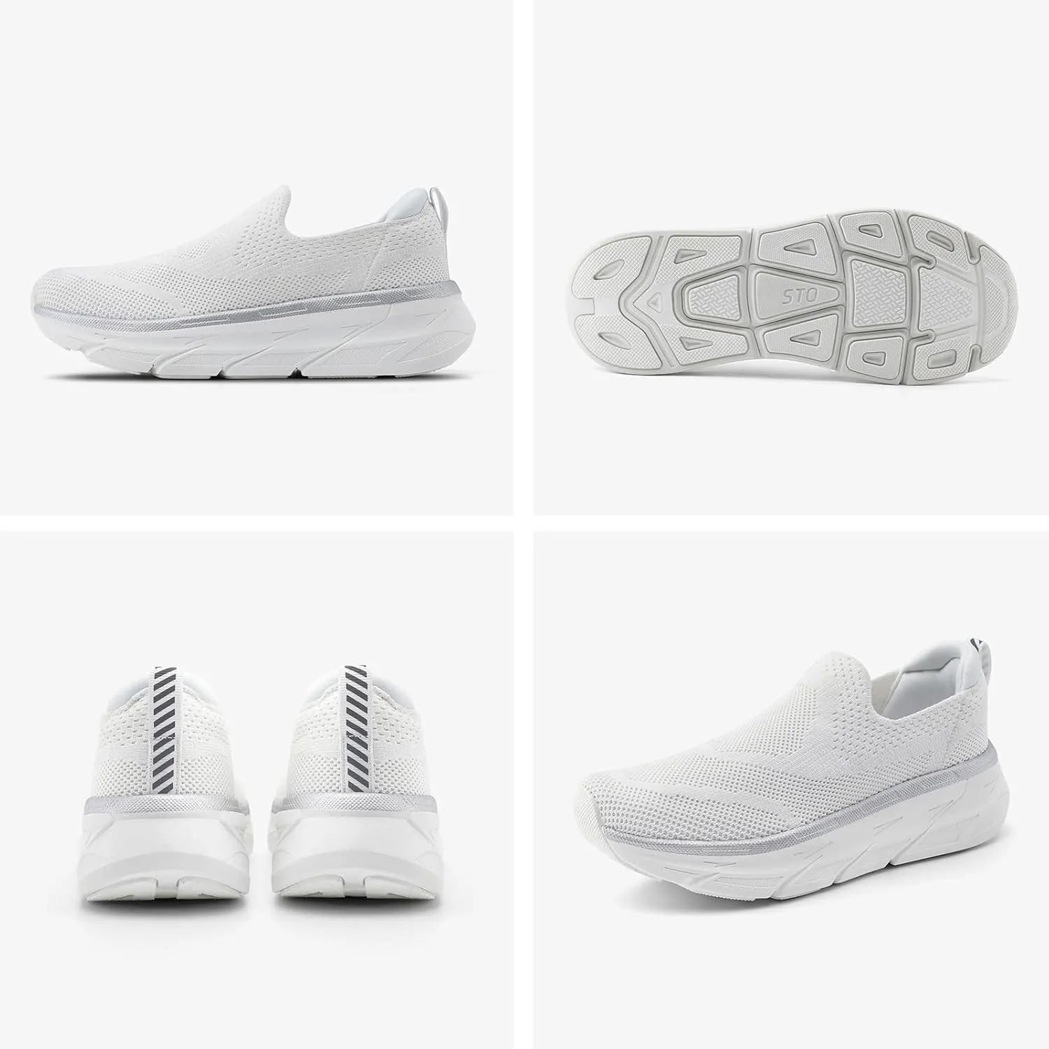 STQ Slip on Sneakers Women Walking Shoes with Arch Support Comfortable Non-Slip Nurse Shoes