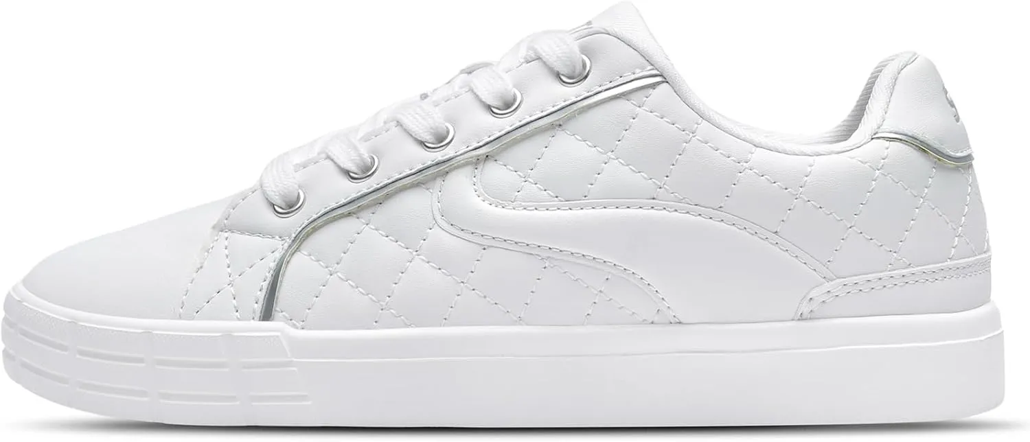 STQ Women Lace-up Fashion Sneakers Comfortable Casual Shoes Lightweight Quilted Tennis Sneakers