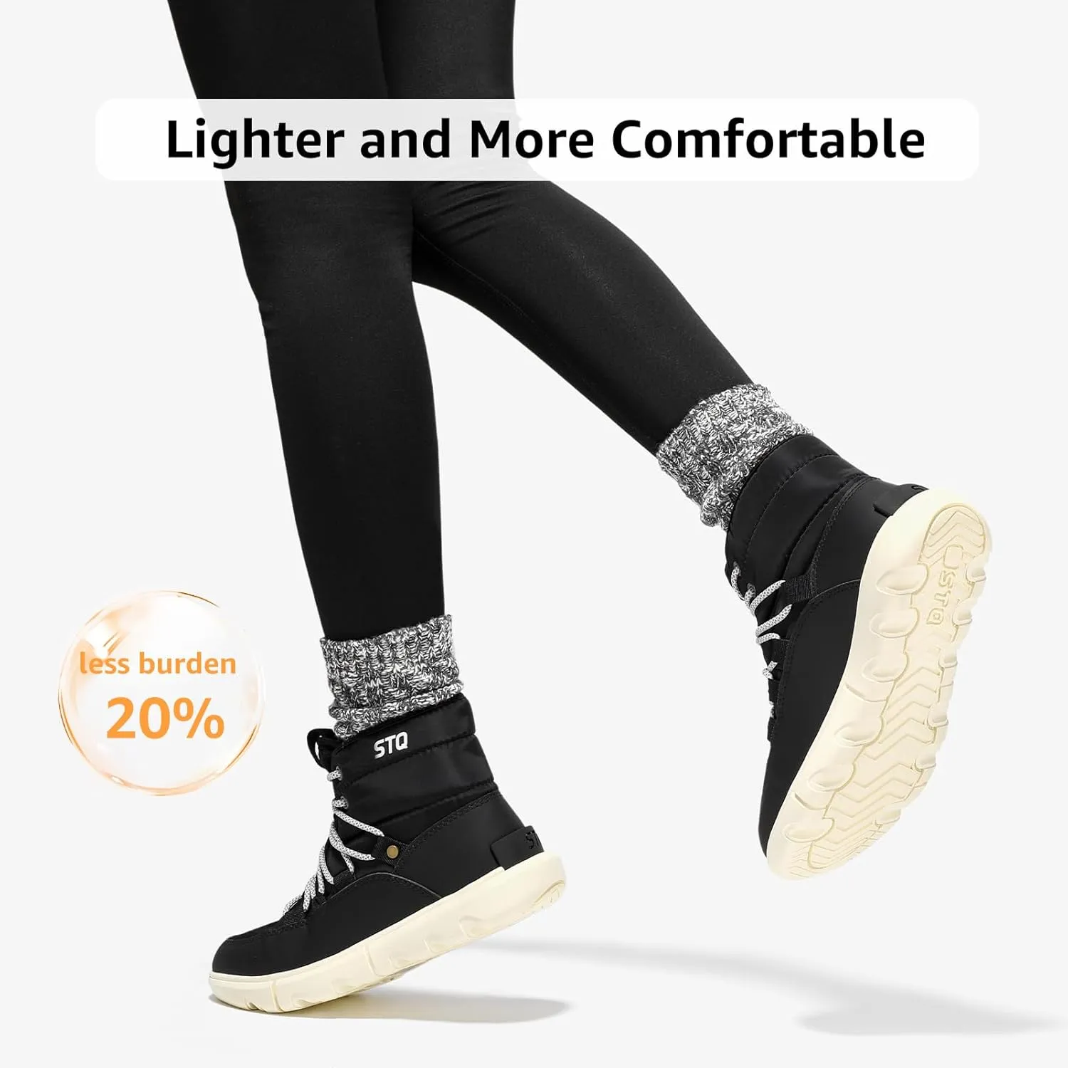 STQ Women Winter Boots with Insulated Insole | Warm & Cozy Winter Snow Boots for Women | Lightweight Non Slip Walking Boots Water Resistant