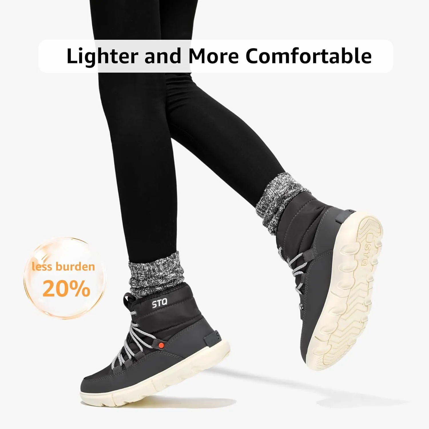 STQ Women Winter Boots with Insulated Insole | Warm & Cozy Winter Snow Boots for Women | Lightweight Non Slip Walking Boots Water Resistant