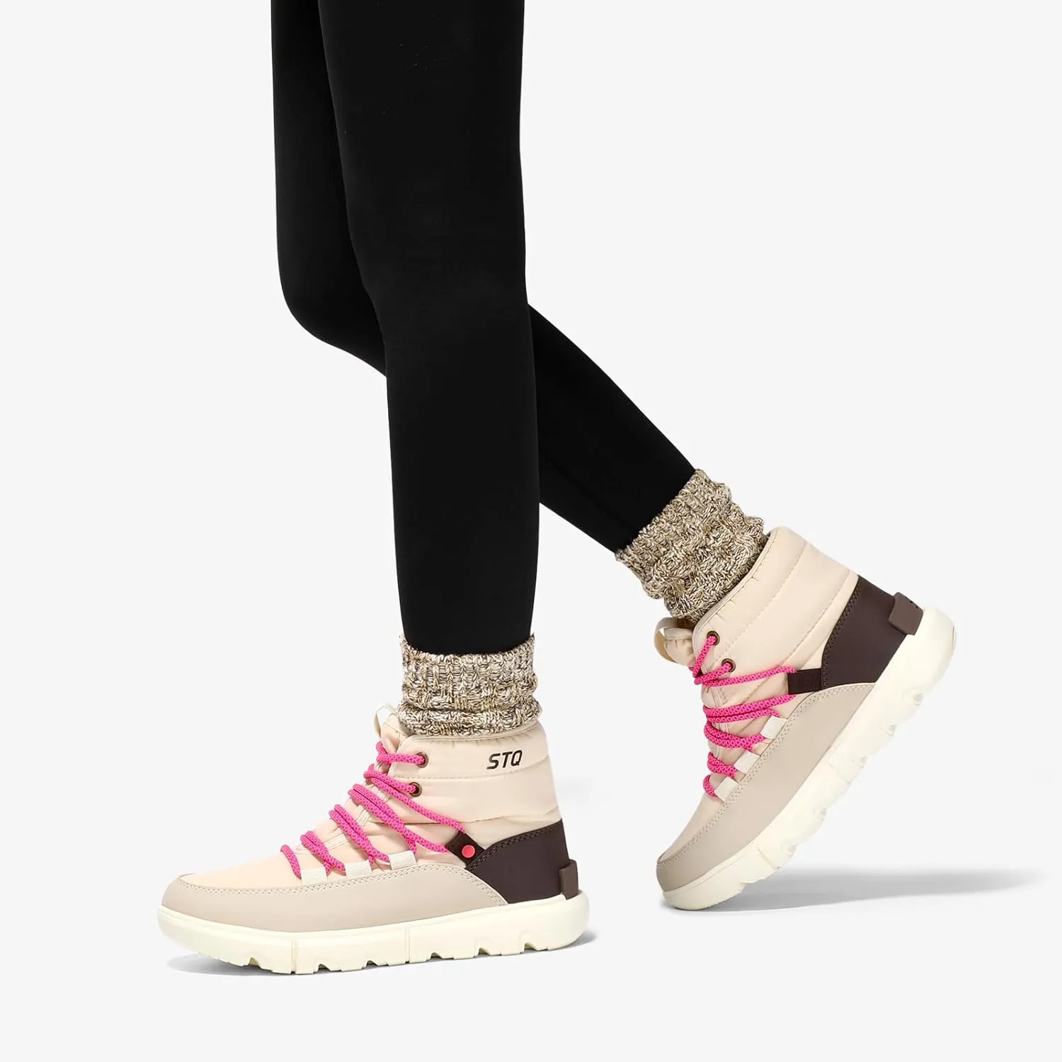 STQ Women Winter Boots with Insulated Insole | Warm & Cozy Winter Snow Boots for Women | Lightweight Non Slip Walking Boots Water Resistant