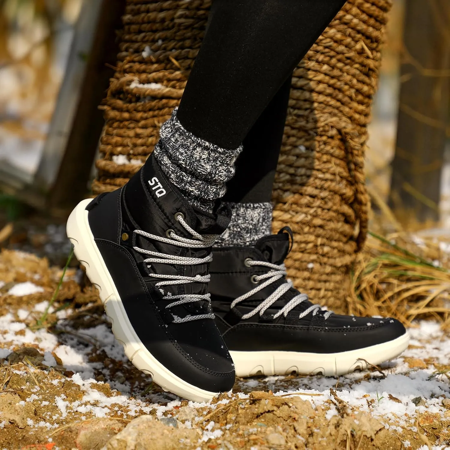 STQ Women Winter Boots with Insulated Insole | Warm & Cozy Winter Snow Boots for Women | Lightweight Non Slip Walking Boots Water Resistant