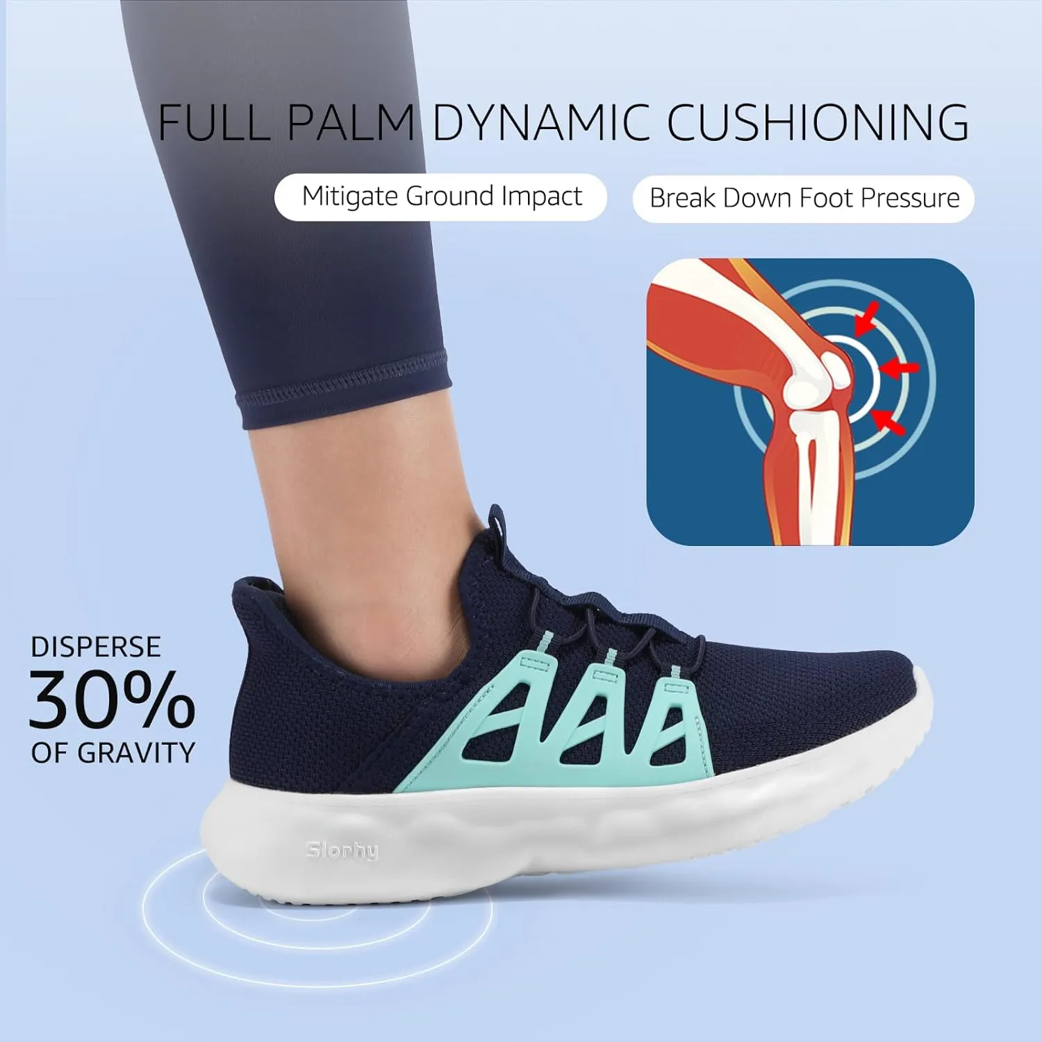 STQ Womens Walking Shoes Orthopedic Slip on Sneakers with Plantar Fasciitis