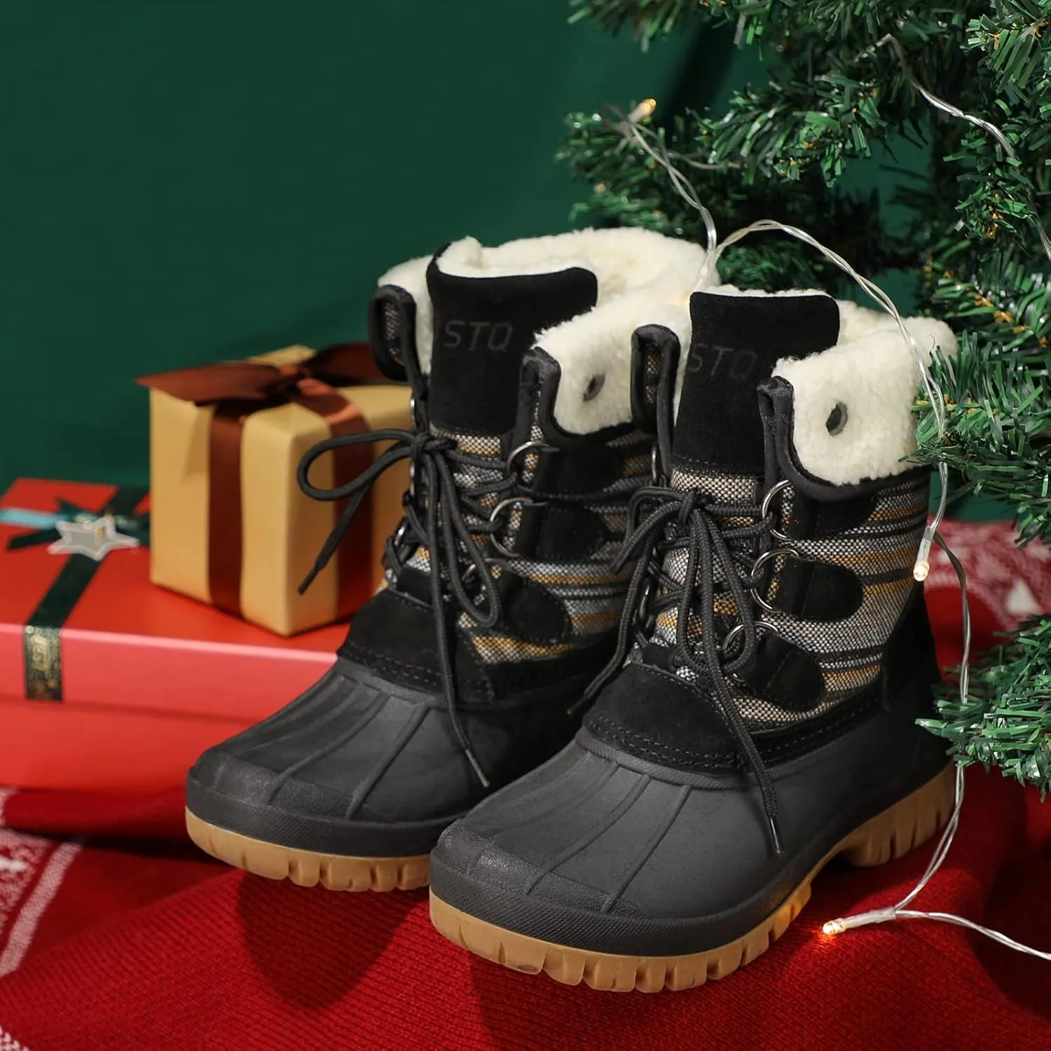 STQ Womens Winter Duck Boots Waterproof Cold Weather Snow Boots