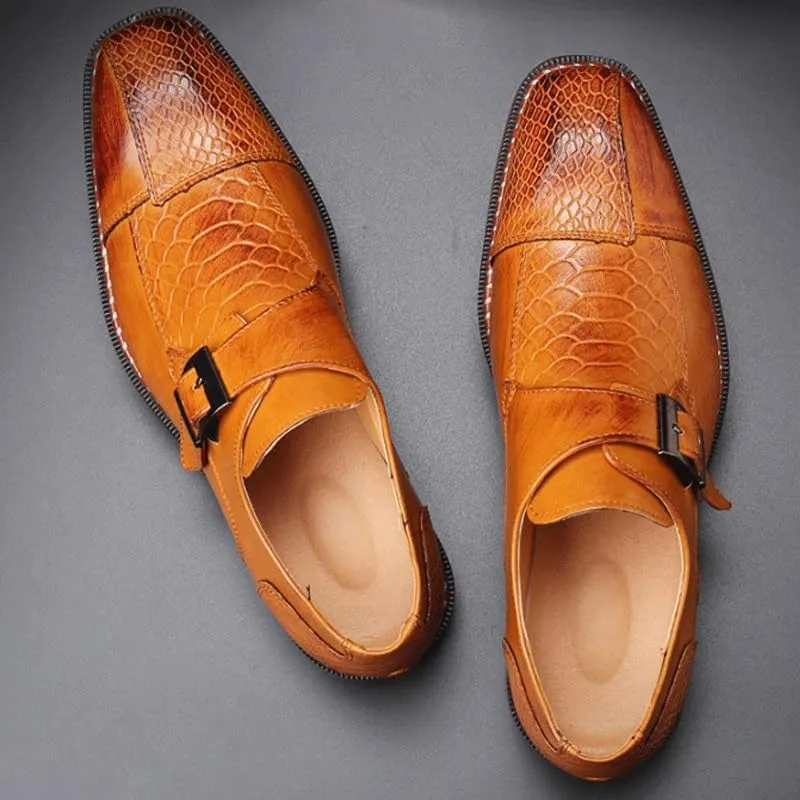 Stylish Men's Belt Buckles Leather Chunky Platform Penny Loafers with Non-Slip Lug Sole, Perfect for Office, Business, and Casual Outfits
