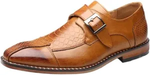 Stylish Men's Belt Buckles Leather Chunky Platform Penny Loafers with Non-Slip Lug Sole, Perfect for Office, Business, and Casual Outfits