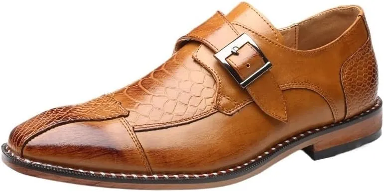Stylish Men's Belt Buckles Leather Chunky Platform Penny Loafers with Non-Slip Lug Sole, Perfect for Office, Business, and Casual Outfits