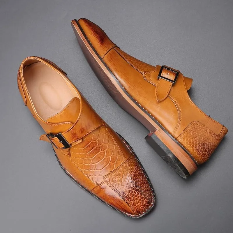 Stylish Men's Belt Buckles Leather Chunky Platform Penny Loafers with Non-Slip Lug Sole, Perfect for Office, Business, and Casual Outfits