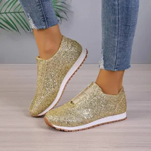 Stylish Touch Sequined Flats for Fashionable Slip-On Casual Wear