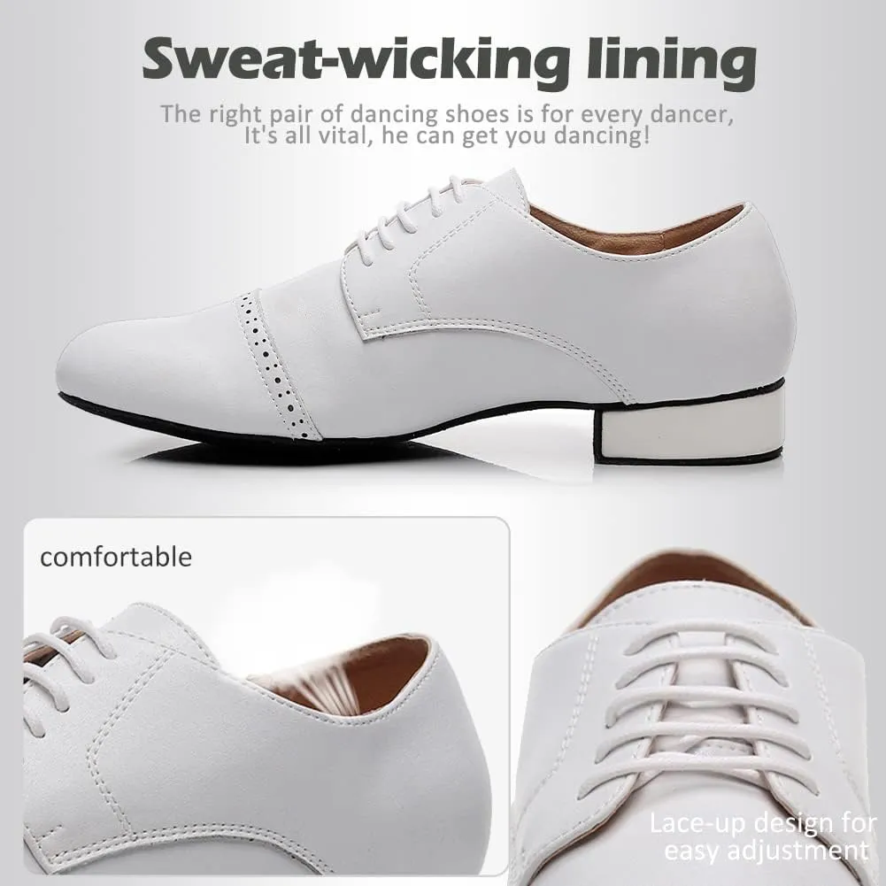 SWDZM Men's Leather Dance Shoes Standard Latin Ballroom Tango Modern Professional Practice Dance Shoes