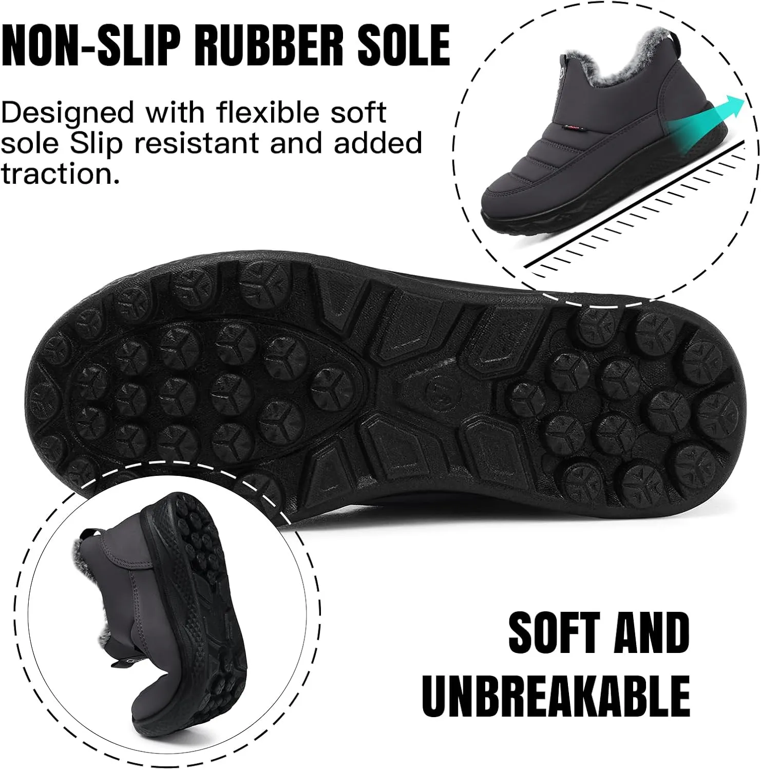 SWQZVT Winter Boots For Women Snow: Non Slip Winter Boot Ankle Outdoor Comfortable Resistant Flat Booties