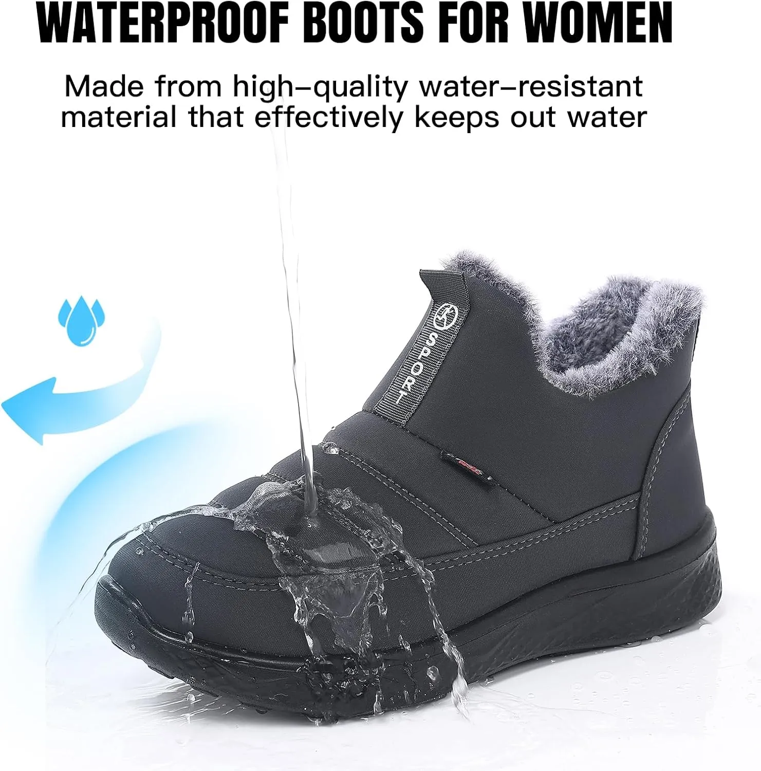 SWQZVT Winter Boots For Women Snow: Non Slip Winter Boot Ankle Outdoor Comfortable Resistant Flat Booties