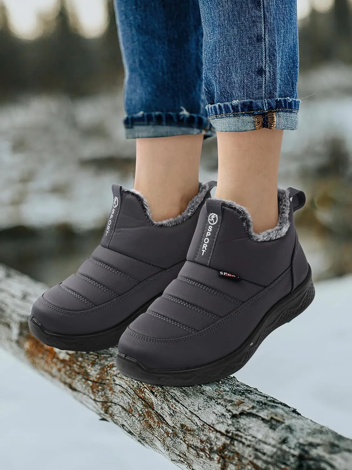SWQZVT Winter Boots For Women Snow: Non Slip Winter Boot Ankle Outdoor Comfortable Resistant Flat Booties