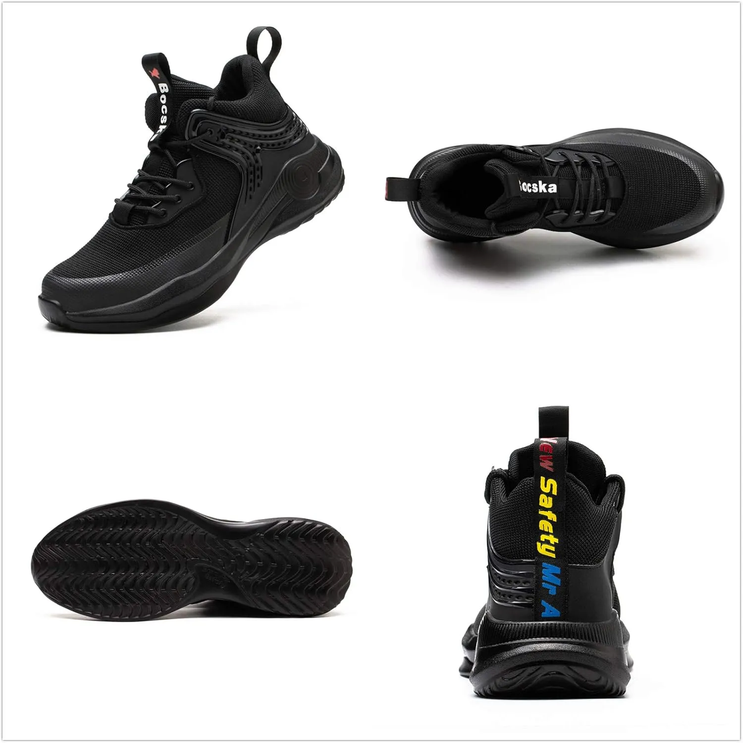 SYLPHID Steel Toe Boots for Men Safety Shoes for Women Work Sneakers Slip Resistant