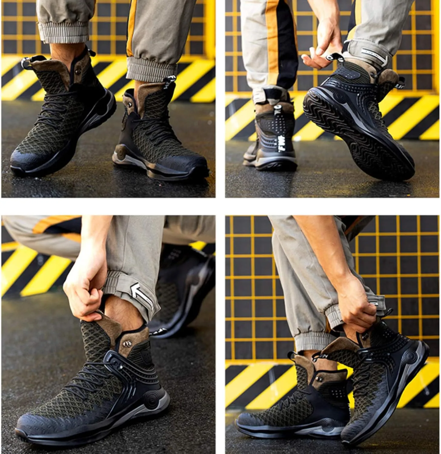 SYLPHID Steel Toe Boots for Men Safety Shoes for Women Work Sneakers Slip Resistant