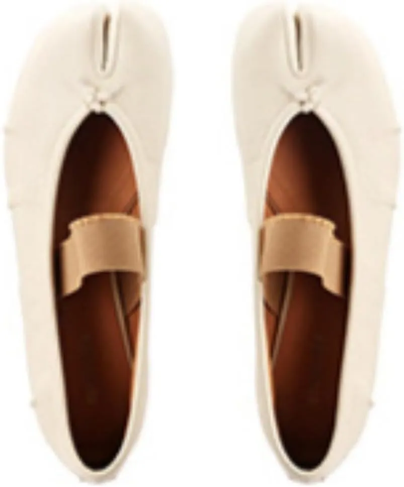 Tabi Shoes Women Slip on Ballet Flat Elastic Strap Slippers - Low Top Split Toe Orthopedic Sandals Cute Casual Comfortable Walking Lightweight Loafers Female Solid All-Match for Daily Wear Mules