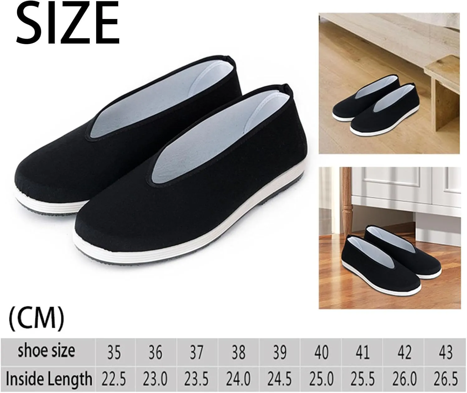 Tai Chi Shoes Kung Fu Shoes, Anti Slip Rubber Sole,Breathable Comfortable Old Beijing Shoes Chinese Traditional Shoes