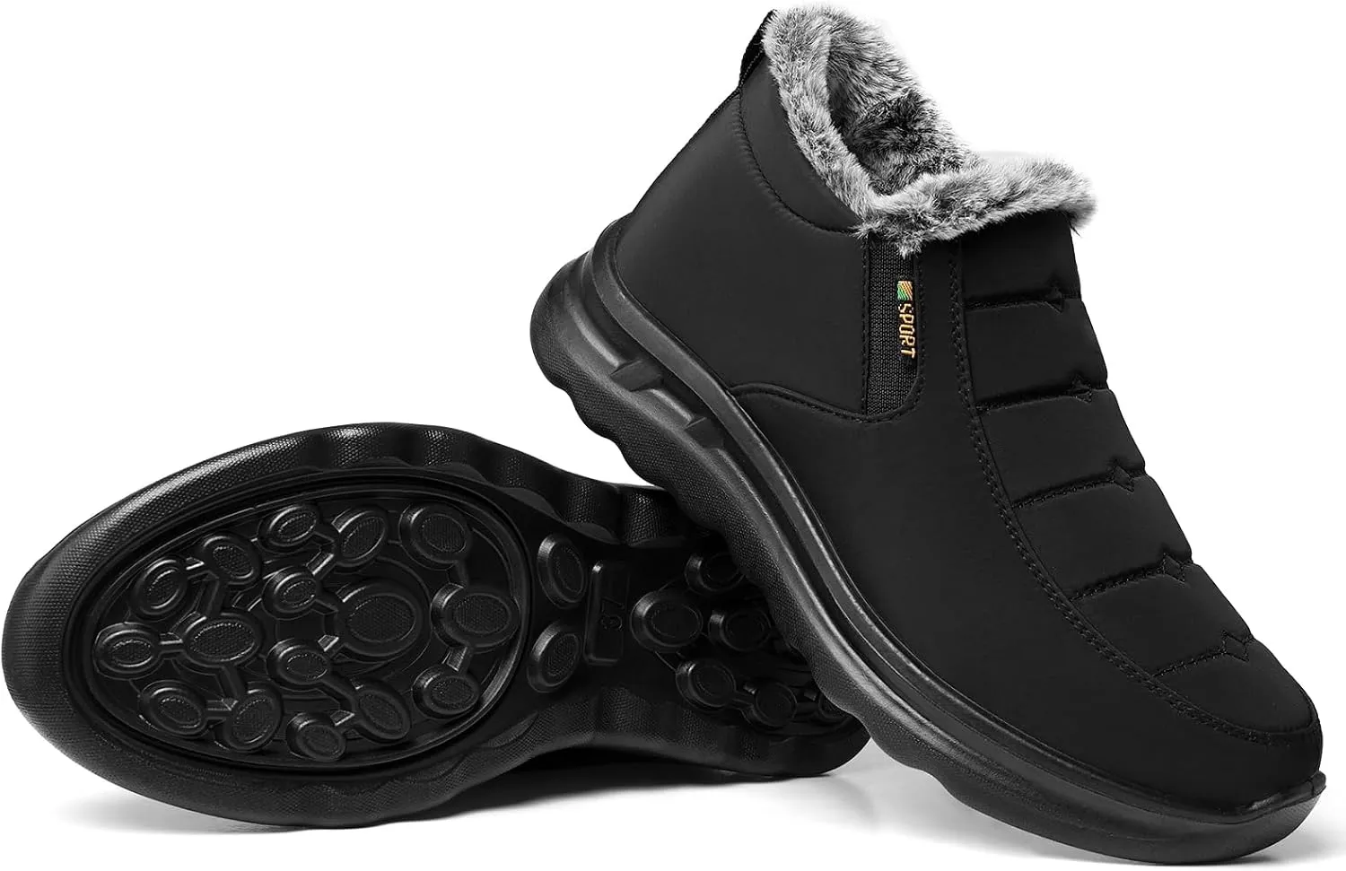 TEMOFON Snow Boots for Women Winter: Waterproof Warm Fur Lined Booties Slip On Comfortable Wide Width Outdoor Lightweight Ankle Boot
