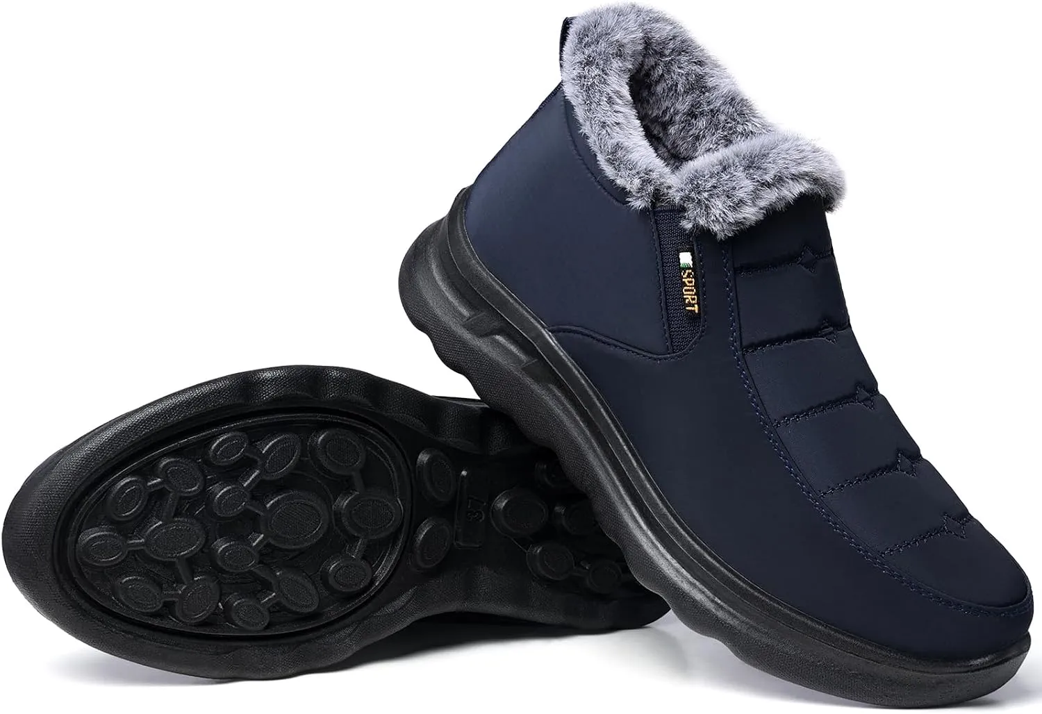 TEMOFON Snow Boots for Women Winter: Waterproof Warm Fur Lined Booties Slip On Comfortable Wide Width Outdoor Lightweight Ankle Boot
