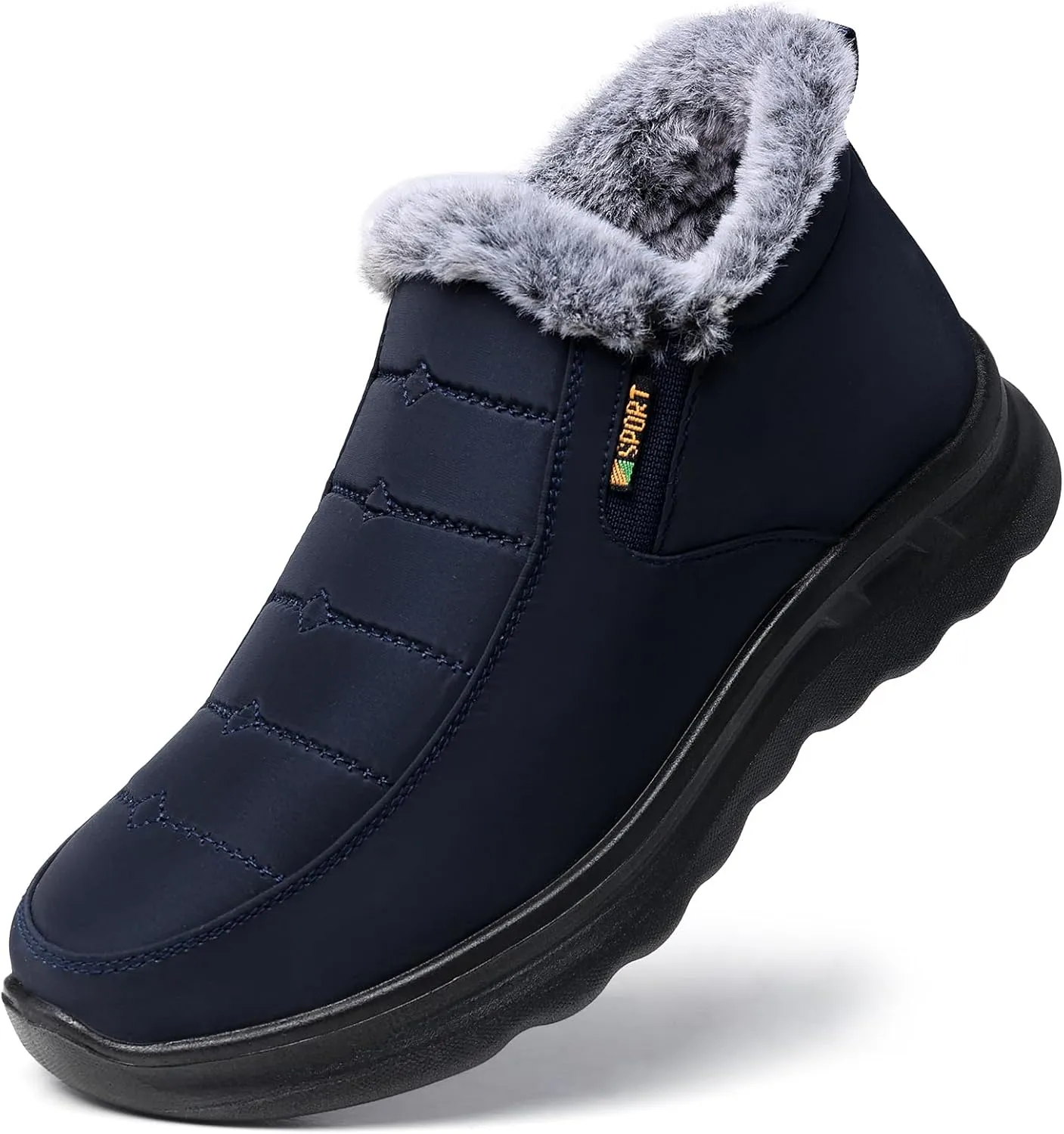 TEMOFON Snow Boots for Women Winter: Waterproof Warm Fur Lined Booties Slip On Comfortable Wide Width Outdoor Lightweight Ankle Boot