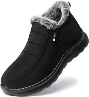 TEMOFON Snow Boots for Women Winter: Waterproof Warm Fur Lined Booties Slip On Comfortable Wide Width Outdoor Lightweight Ankle Boot