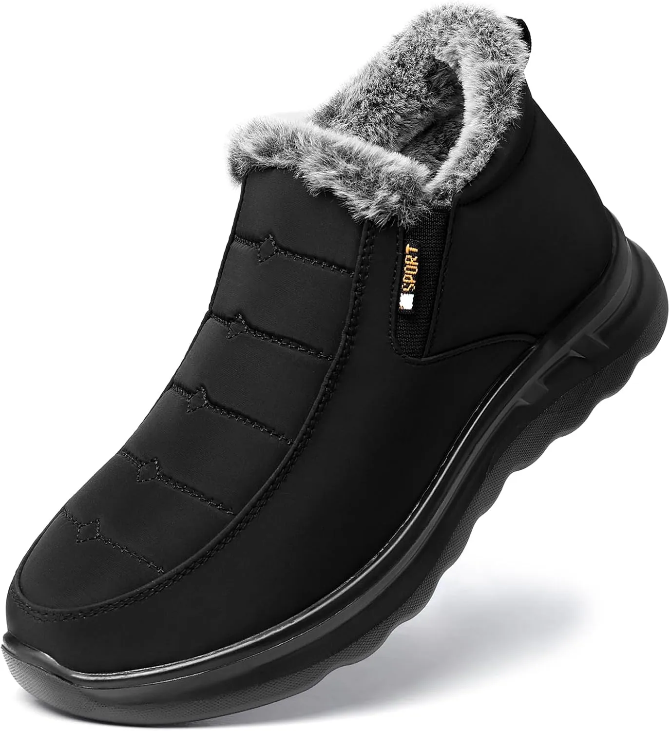 TEMOFON Snow Boots for Women Winter: Waterproof Warm Fur Lined Booties Slip On Comfortable Wide Width Outdoor Lightweight Ankle Boot