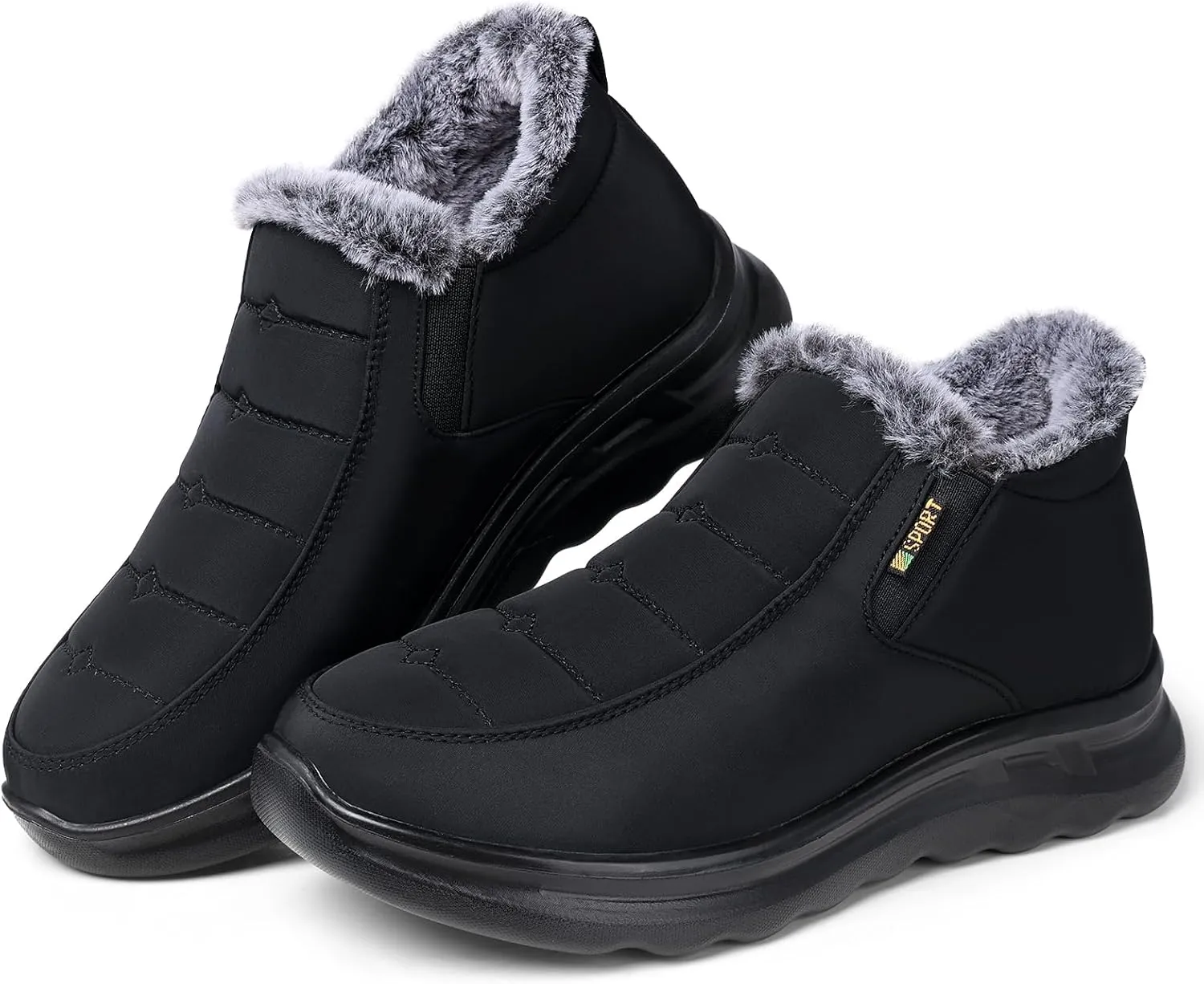 TEMOFON Snow Boots for Women Winter: Waterproof Warm Fur Lined Booties Slip On Comfortable Wide Width Outdoor Lightweight Ankle Boot