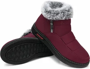 TEMOFON Womens Snow Boots Winter Warm Ankle Boots Waterproof Outdoor Fur Lined Shoes for Women