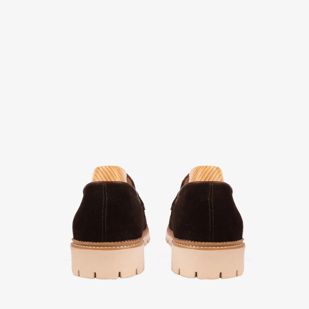 Thames Brown Suede Slip Ons