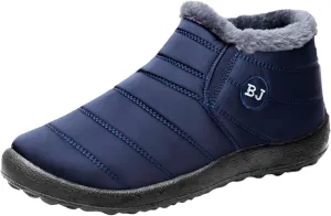 Thatrich Womens Winter Snow Boots Ankle Booties Warm Fur Lined Waterproof Insulated Slip On Shoes Anti-Slip Outdoor Sneaker