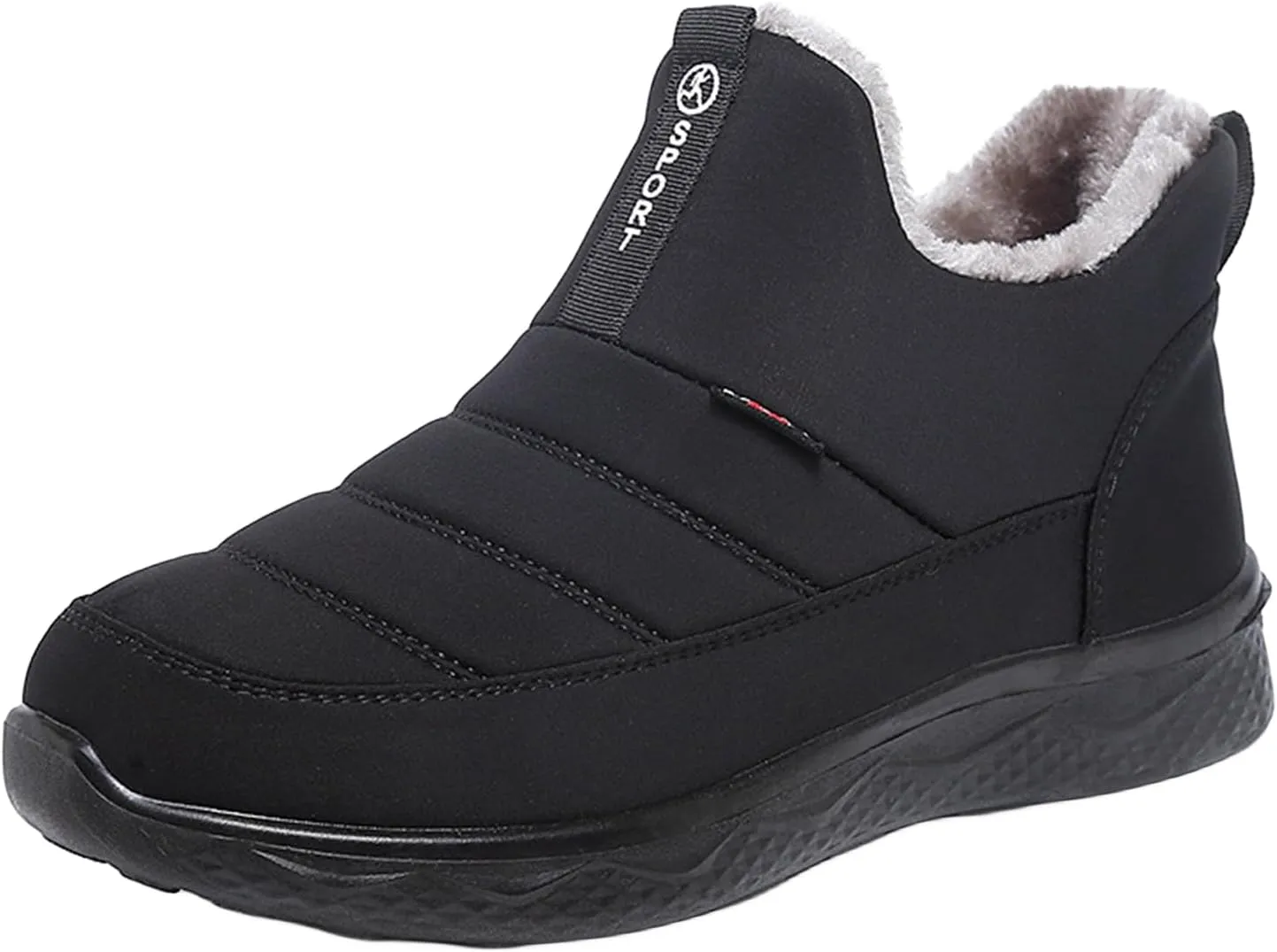 Thatrich Womens Winter Snow Boots Ankle Booties Warm Fur Lined Waterproof Insulated Slip On Shoes Anti-Slip Outdoor Sneaker