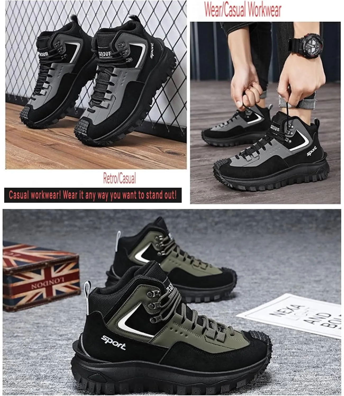 The First Young Shoes Men,Thefirstyoung Steeltoe Boots,Men's Safety Orthopedic Hiking Shoes for Outdoor Boots