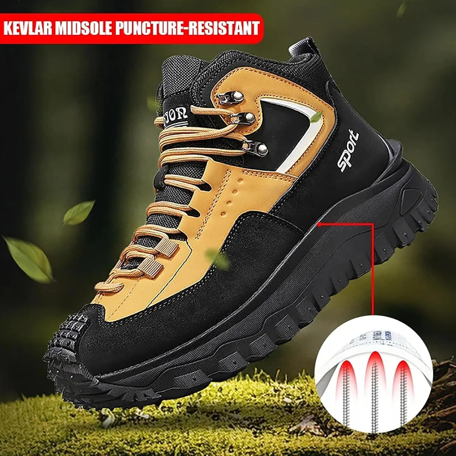 The First Young Shoes Men,Thefirstyoung Steeltoe Boots,Men's Safety Orthopedic Hiking Shoes for Outdoor Boots