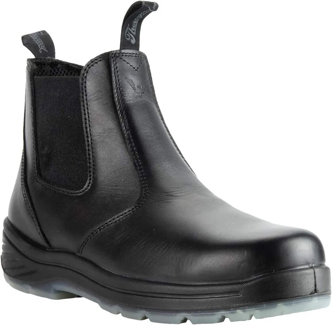 Thorogood 6” Slip On Station Boots for Men and Women - Soft Toe Leather with Quick Release, Slip-Resistant Outsole, and Translucent Non-Marking Bottom; EH Rated