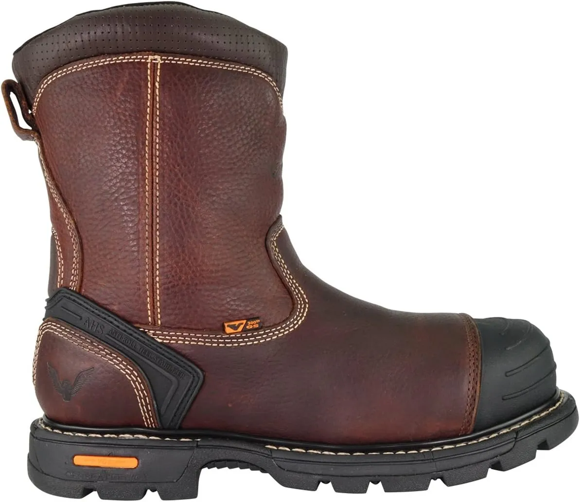 Thorogood GEN-Flex2 8” Side-Zip Wellington Pull On Work Boots for Men - Full-Grain Leather with Safety Toe, Storm Welt Construction, and Traction Outsole; EH Rated