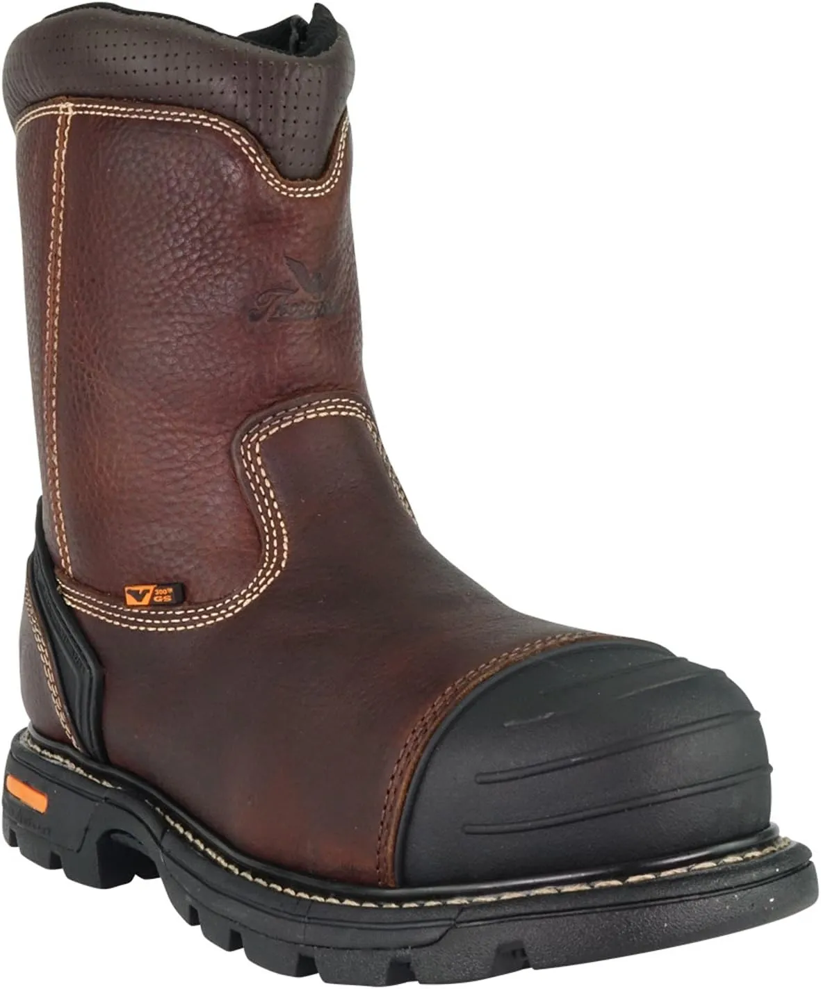 Thorogood GEN-Flex2 8” Side-Zip Wellington Pull On Work Boots for Men - Full-Grain Leather with Safety Toe, Storm Welt Construction, and Traction Outsole; EH Rated