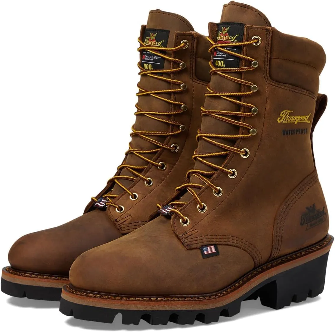 Thorogood Men's Logger Series 9″ Round Toe, 400G 3M Thinsulate Insulation Non-Safety Toe Boot