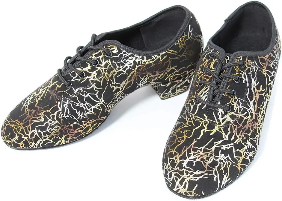 TINRYMX Boys/Men lace-up Dance Shoes Kids Ballroom Dance Practice Shoes Low Heel for Latin Tango Salsa Dance Performence Training