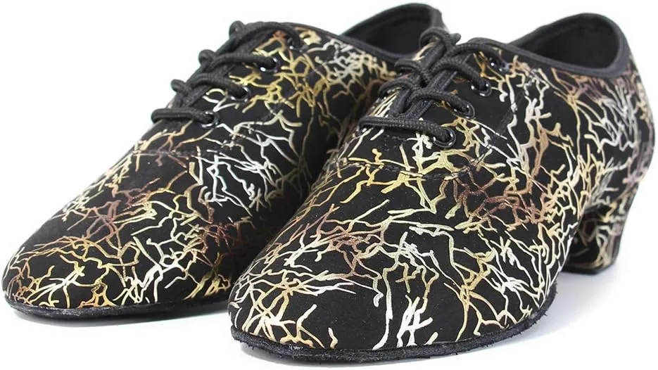 TINRYMX Boys/Men lace-up Dance Shoes Kids Ballroom Dance Practice Shoes Low Heel for Latin Tango Salsa Dance Performence Training