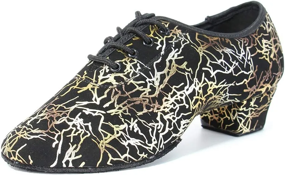 TINRYMX Boys/Men lace-up Dance Shoes Kids Ballroom Dance Practice Shoes Low Heel for Latin Tango Salsa Dance Performence Training