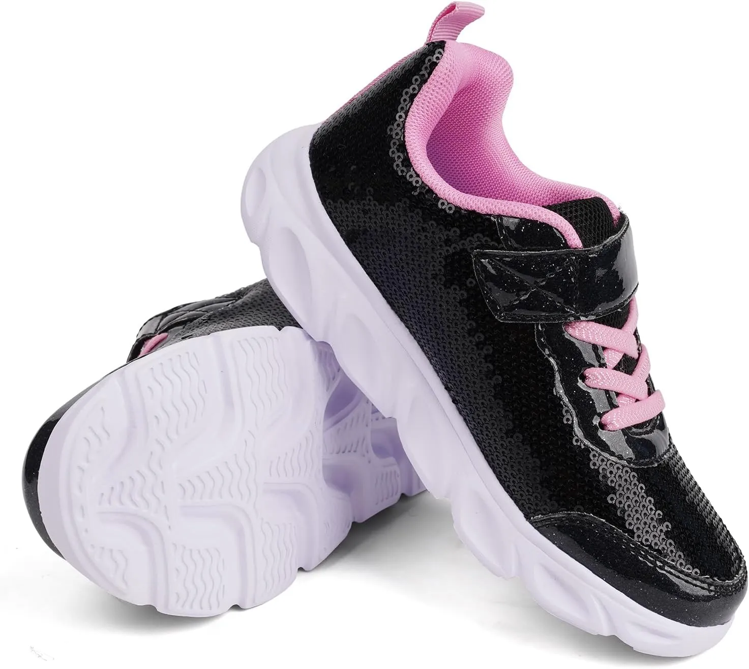 Toandon Toddler Kids Sparkle Breathable Lightweight Sneakers Light Up by Step