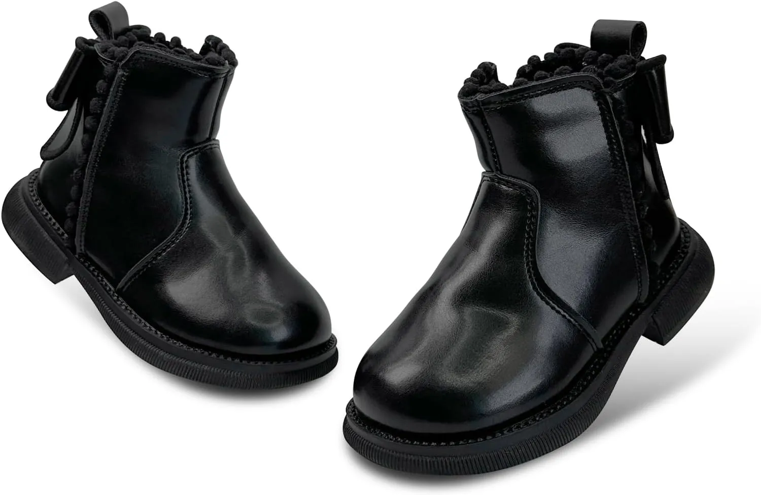 Toddler Boys Girls Combat Ankle Boots Little Kids Chelsea Fall Winter Snow Hiking Work Booties Waterproof Leather Outdoor Shoes