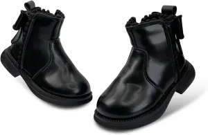Toddler Boys Girls Combat Ankle Boots Little Kids Chelsea Fall Winter Snow Hiking Work Booties Waterproof Leather Outdoor Shoes
