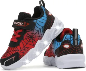 Toddler Boys Light Up Shoes Lightweight LED Flashing Breathable Mesh Walking Sneakers for Toddler and Little Kids