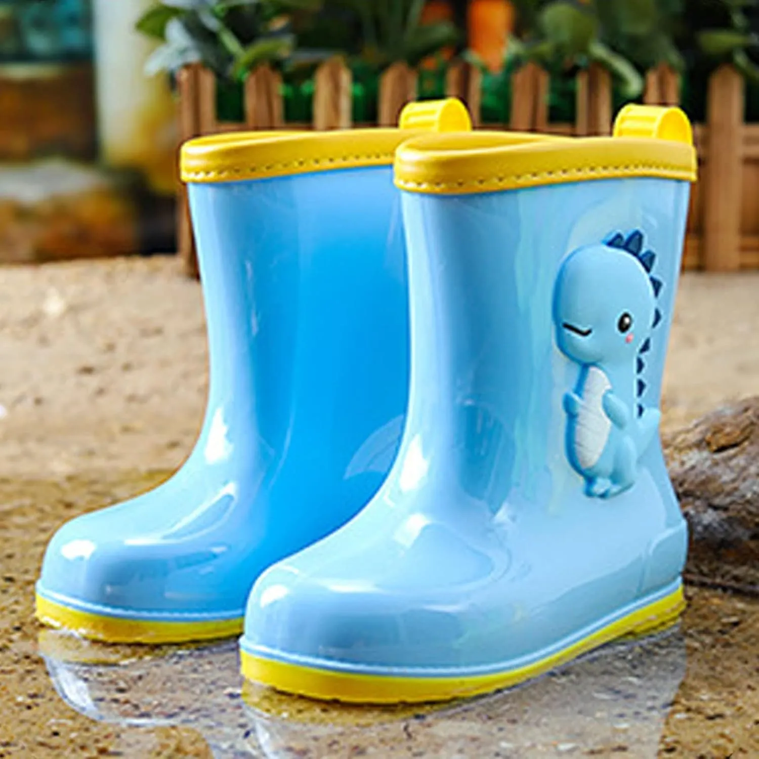 Toddler Dinosaur Rain Boots Little Girls Water Boots Kids' Rainboots Rubber Waterproof Non Slip Rain Boots For Kids
