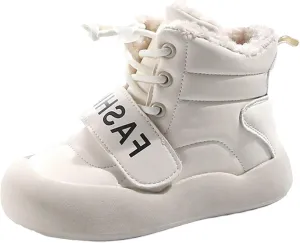 Toddler Fuzzy Snow Booties Boys Girls Kids Open Toe Lace-Up Ski Shoes Winter Warm Comfy Fashion Boots 𝐖aterproof Chunky