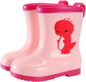 Toddler Kids Children Rain Boots Boys Girls Baby Cartoo𝐧 Animals Waterproo𝐟 Shoes Non Slip Rubber Toddler Snow Boot